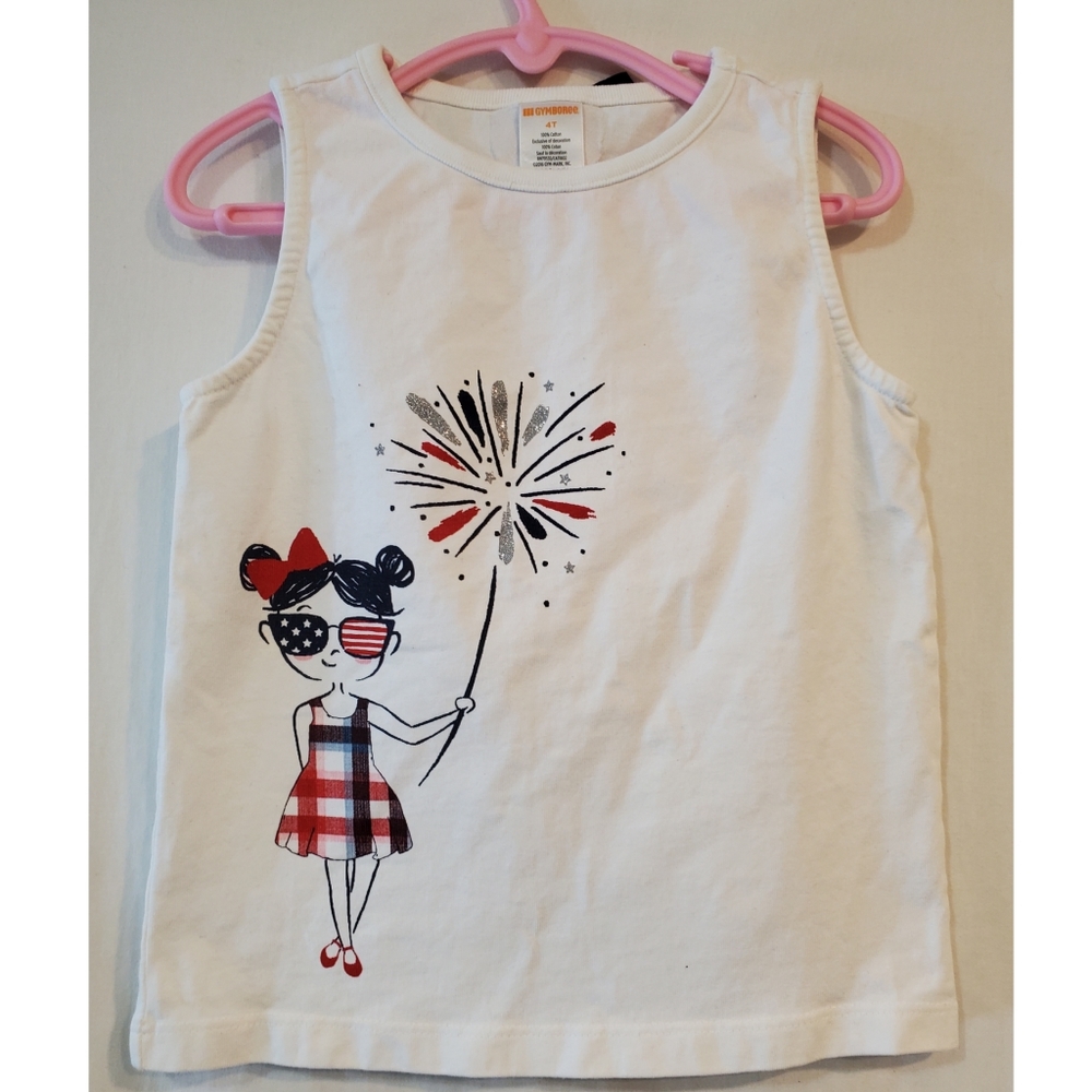 Firework girl sleeveless tee size 4t